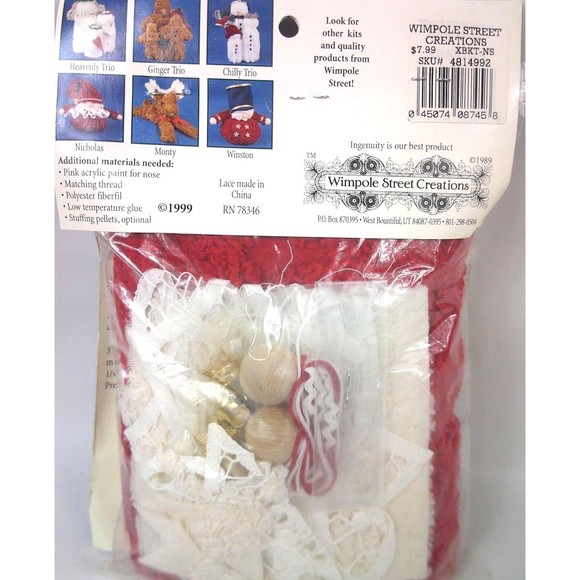 Vintage Wimpole Street Creations Chenille Santa Claus Nicholas Craft Kit 1999 - Picture 3 of 3